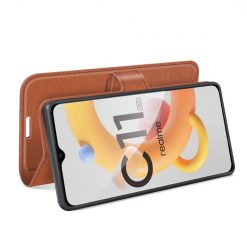 Peňaženkové puzdro Litchi hnedé – Realme C11 2021 | Lacné Kryty Lacné Kryty | Peňaženkové puzdro Litchi hnedé – Realme C11 2021 | Lacné Kryty