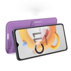 Peňaženkové puzdro Litchi fialové – Realme C11 2021 | Lacné Kryty Lacné Kryty | Peňaženkové puzdro Litchi fialové – Realme C11 2021 | Lacné Kryty