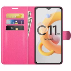 Peňaženkové puzdro Litchi ružové – Realme C11 2021 | Lacné Kryty Lacné Kryty | Peňaženkové puzdro Litchi ružové – Realme C11 2021 | Lacné Kryty