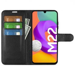 Peňaženkové puzdro Litchi čierne – Samsung Galaxy M22 | Lacné Kryty Lacné Kryty | Peňaženkové puzdro Litchi čierne – Samsung Galaxy M22 | Lacné Kryty