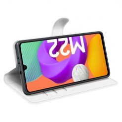 Lacné Kryty | Peňaženkové puzdro Litchi biele – Samsung Galaxy M22 | Lacné Kryty