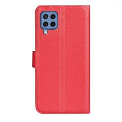Lacné Kryty | Peňaženkové puzdro Litchi červené – Samsung Galaxy M22 | Lacné Kryty