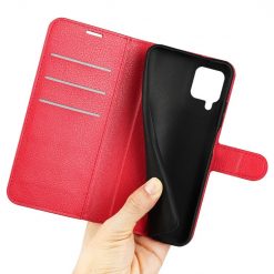 Lacné Kryty | Peňaženkové puzdro Litchi červené – Samsung Galaxy M22 | Lacné Kryty
