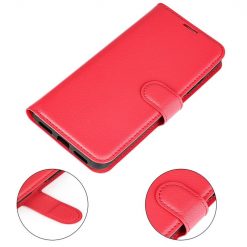 Lacné Kryty | Peňaženkové puzdro Litchi červené – Samsung Galaxy M22 | Lacné Kryty