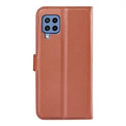 Lacné Kryty | Peňaženkové puzdro Litchi hnedé – Samsung Galaxy M22 | Lacné Kryty