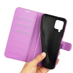 Peňaženkové puzdro Litchi fialové – Samsung Galaxy M22 | Lacné Kryty Lacné Kryty | Peňaženkové puzdro Litchi fialové – Samsung Galaxy M22 | Lacné Kryty