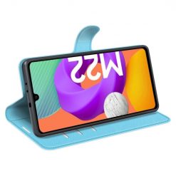 Peňaženkové puzdro Litchi modré – Samsung Galaxy M22 | Lacné Kryty Lacné Kryty | Peňaženkové puzdro Litchi modré – Samsung Galaxy M22 | Lacné Kryty