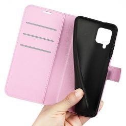 Lacné Kryty | Peňaženkové puzdro Litchi bledoružové – Samsung Galaxy M22 | Lacné Kryty