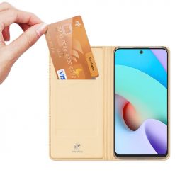 Lacné Kryty | Peňaženkové puzdro Dux Ducis Skin Pro zlaté – Xiaomi Redmi 10 / 10 2022 | Lacné Kryty