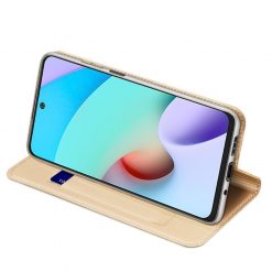 Lacné Kryty | Peňaženkové puzdro Dux Ducis Skin Pro zlaté – Xiaomi Redmi 10 / 10 2022 | Lacné Kryty