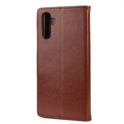 Peňaženkové puzdro Embossing Pattern Motýľ a kvet tmavohnedé – Samsung Galaxy A13 5G | Lacné Kryty Lacné Kryty | Peňaženkové puzdro Embossing Pattern Motýľ a kvet tmavohnedé – Samsung Galaxy A13 5G | Lacné Kryty