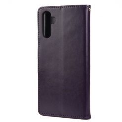 Peňaženkové puzdro Embossing Pattern Motýľ a kvet tmavofialové – Samsung Galaxy A13 5G | Lacné Kryty Lacné Kryty | Peňaženkové puzdro Embossing Pattern Motýľ a kvet tmavofialové – Samsung Galaxy A13 5G | Lacné Kryty