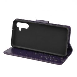 Peňaženkové puzdro Embossing Pattern Motýľ a kvet tmavofialové – Samsung Galaxy A13 5G | Lacné Kryty Lacné Kryty | Peňaženkové puzdro Embossing Pattern Motýľ a kvet tmavofialové – Samsung Galaxy A13 5G | Lacné Kryty