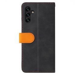Lacné Kryty | Peňaženkové puzdro Stitching čierno-oranžové – Samsung Galaxy A13 5G | Lacné Kryty