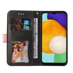 Peňaženkové puzdro Stitching čierno-ružové – Samsung Galaxy A13 5G | Lacné Kryty Lacné Kryty | Peňaženkové puzdro Stitching čierno-ružové – Samsung Galaxy A13 5G | Lacné Kryty