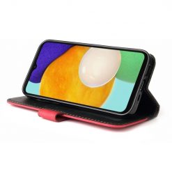 Lacné Kryty | Peňaženkové puzdro Stitching čierno-červené – Samsung Galaxy A13 5G | Lacné Kryty