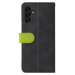 Lacné Kryty | Peňaženkové puzdro Stitching čierno-zelené – Samsung Galaxy A13 5G | Lacné Kryty