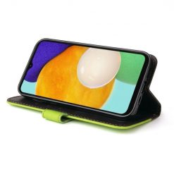 Lacné Kryty | Peňaženkové puzdro Stitching čierno-zelené – Samsung Galaxy A13 5G | Lacné Kryty