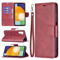 Lacné Kryty | Peňaženkové puzdro Retro Lambskin červené – Samsung Galaxy A13 5G | Lacné Kryty