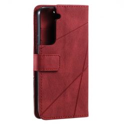 Lacné Kryty | Knižkové puzdro Rhombus červené – Samsung Galaxy S22+ (S22 Plus) | Lacné Kryty