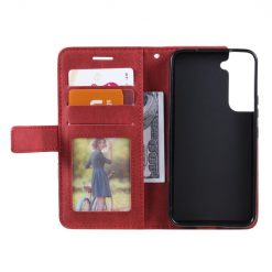 Lacné Kryty | Knižkové puzdro Rhombus červené – Samsung Galaxy S22+ (S22 Plus) | Lacné Kryty