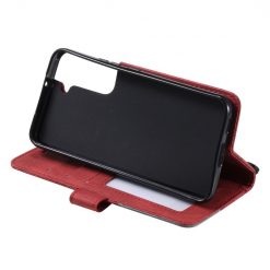 Lacné Kryty | Knižkové puzdro Rhombus červené – Samsung Galaxy S22+ (S22 Plus) | Lacné Kryty