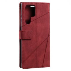 Knižkové puzdro Rhombus červené – Samsung Galaxy S22 Ultra | Lacné Kryty Lacné Kryty | Knižkové puzdro Rhombus červené – Samsung Galaxy S22 Ultra | Lacné Kryty