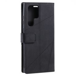 Lacné Kryty | Knižkové puzdro Rhombus čierne – Samsung Galaxy S22 Ultra | Lacné Kryty