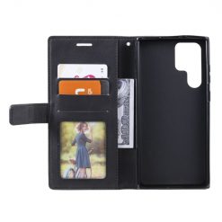 Lacné Kryty | Knižkové puzdro Rhombus čierne – Samsung Galaxy S22 Ultra | Lacné Kryty