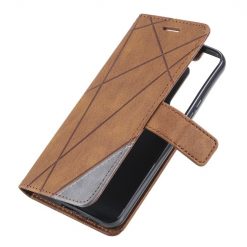 Lacné Kryty | Knižkové puzdro Rhombus hnedé – Samsung Galaxy S22+ (S22 Plus) | Lacné Kryty