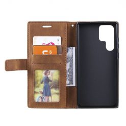 Knižkové puzdro Rhombus hnedé – Samsung Galaxy S22 Ultra | Lacné Kryty Lacné Kryty | Knižkové puzdro Rhombus hnedé – Samsung Galaxy S22 Ultra | Lacné Kryty