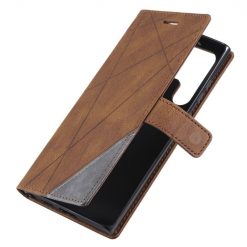 Knižkové puzdro Rhombus hnedé – Samsung Galaxy S22 Ultra | Lacné Kryty Lacné Kryty | Knižkové puzdro Rhombus hnedé – Samsung Galaxy S22 Ultra | Lacné Kryty