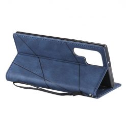 Knižkové puzdro Rhombus modré – Samsung Galaxy S22 Ultra | Lacné Kryty Lacné Kryty | Knižkové puzdro Rhombus modré – Samsung Galaxy S22 Ultra | Lacné Kryty