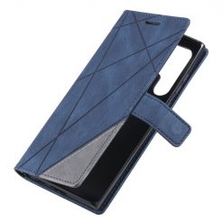 Knižkové puzdro Rhombus modré – Samsung Galaxy S22 Ultra | Lacné Kryty Lacné Kryty | Knižkové puzdro Rhombus modré – Samsung Galaxy S22 Ultra | Lacné Kryty