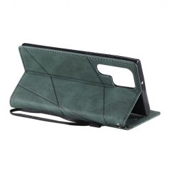 Knižkové puzdro Rhombus zelené – Samsung Galaxy S22 Ultra | Lacné Kryty Lacné Kryty | Knižkové puzdro Rhombus zelené – Samsung Galaxy S22 Ultra | Lacné Kryty