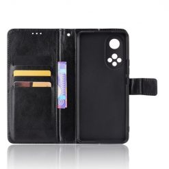 Lacné Kryty | Knižkové puzdro Shockproof Horse Texture čierne – Huawei Nova 9 / Honor 50 | Lacné Kryty