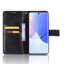 Lacné Kryty | Knižkové puzdro Shockproof Horse Texture čierne – Huawei Nova 9 / Honor 50 | Lacné Kryty