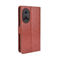 Lacné Kryty | Knižkové puzdro Shockproof Horse Texture hnedé – Huawei Nova 9 / Honor 50 | Lacné Kryty