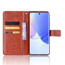 Lacné Kryty | Knižkové puzdro Shockproof Horse Texture hnedé – Huawei Nova 9 / Honor 50 | Lacné Kryty