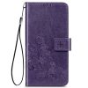Lacné Kryty | Peňaženkové puzdro Embossing Pattern Štvorlístok modré – Samsung Galaxy S22+ (S22 Plus) | Lacné Kryty