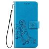 Lacné Kryty | Peňaženkové puzdro Embossing Pattern Štvorlístok fialové – Samsung Galaxy S22+ (S22 Plus) | Lacné Kryty