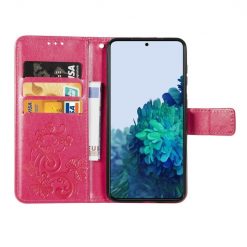 Peňaženkové puzdro Embossing Pattern Štvorlístok ružové – Samsung Galaxy S22+ (S22 Plus) | Lacné Kryty Lacné Kryty | Peňaženkové puzdro Embossing Pattern Štvorlístok ružové – Samsung Galaxy S22+ (S22 Plus) | Lacné Kryty