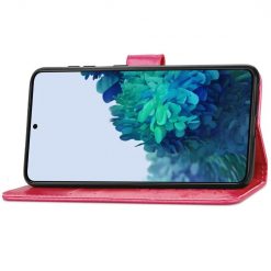 Peňaženkové puzdro Embossing Pattern Štvorlístok ružové – Samsung Galaxy S22+ (S22 Plus) | Lacné Kryty Lacné Kryty | Peňaženkové puzdro Embossing Pattern Štvorlístok ružové – Samsung Galaxy S22+ (S22 Plus) | Lacné Kryty