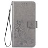 Lacné Kryty | Peňaženkové puzdro Embossing Pattern Štvorlístok fialové – Samsung Galaxy S22+ (S22 Plus) | Lacné Kryty
