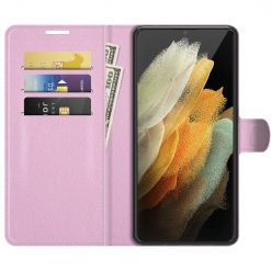 Peňaženkové puzdro Litchi bledoružové – Samsung Galaxy S22 Ultra | Lacné Kryty Lacné Kryty | Peňaženkové puzdro Litchi bledoružové – Samsung Galaxy S22 Ultra | Lacné Kryty