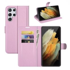 Peňaženkové puzdro Litchi bledoružové – Samsung Galaxy S22 Ultra | Lacné Kryty Lacné Kryty | Peňaženkové puzdro Litchi bledoružové – Samsung Galaxy S22 Ultra | Lacné Kryty