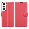 Lacné Kryty | Peňaženkové puzdro Litchi hnedé – Samsung Galaxy S22+ (S22 Plus) | Lacné Kryty