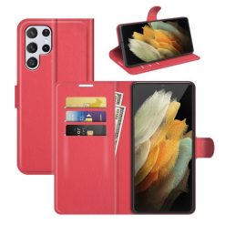 Peňaženkové puzdro Litchi červené – Samsung Galaxy S22 Ultra | Lacné Kryty Lacné Kryty | Peňaženkové puzdro Litchi červené – Samsung Galaxy S22 Ultra | Lacné Kryty