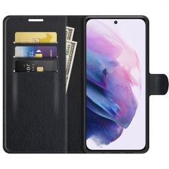 Peňaženkové puzdro Litchi čierne – Samsung Galaxy S22+ (S22 Plus) | Lacné Kryty Lacné Kryty | Peňaženkové puzdro Litchi čierne – Samsung Galaxy S22+ (S22 Plus) | Lacné Kryty