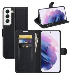Peňaženkové puzdro Litchi čierne – Samsung Galaxy S22+ (S22 Plus) | Lacné Kryty Lacné Kryty | Peňaženkové puzdro Litchi čierne – Samsung Galaxy S22+ (S22 Plus) | Lacné Kryty